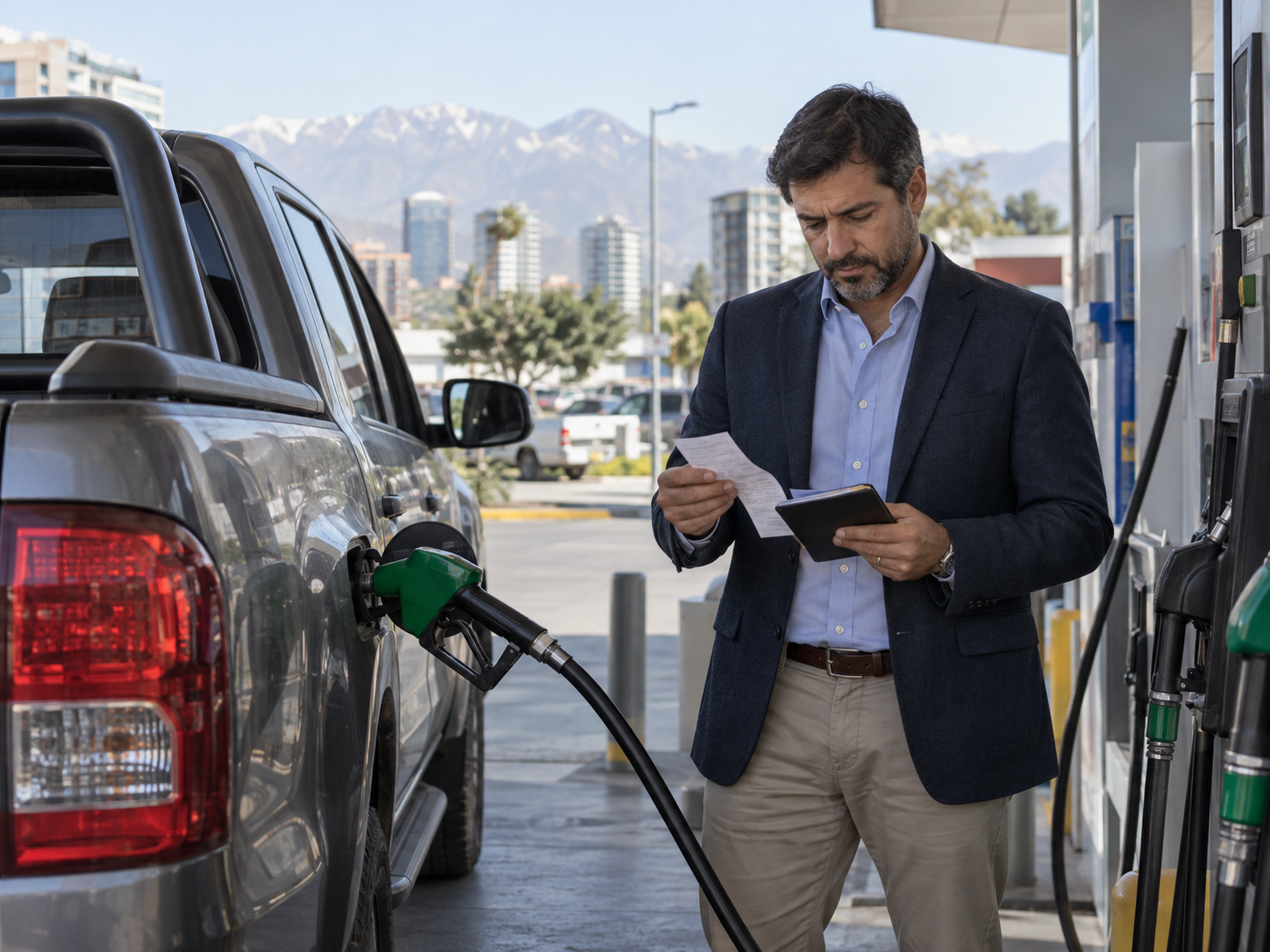 Gastos de bencina de una camioneta utilizada por una empresa en Chile