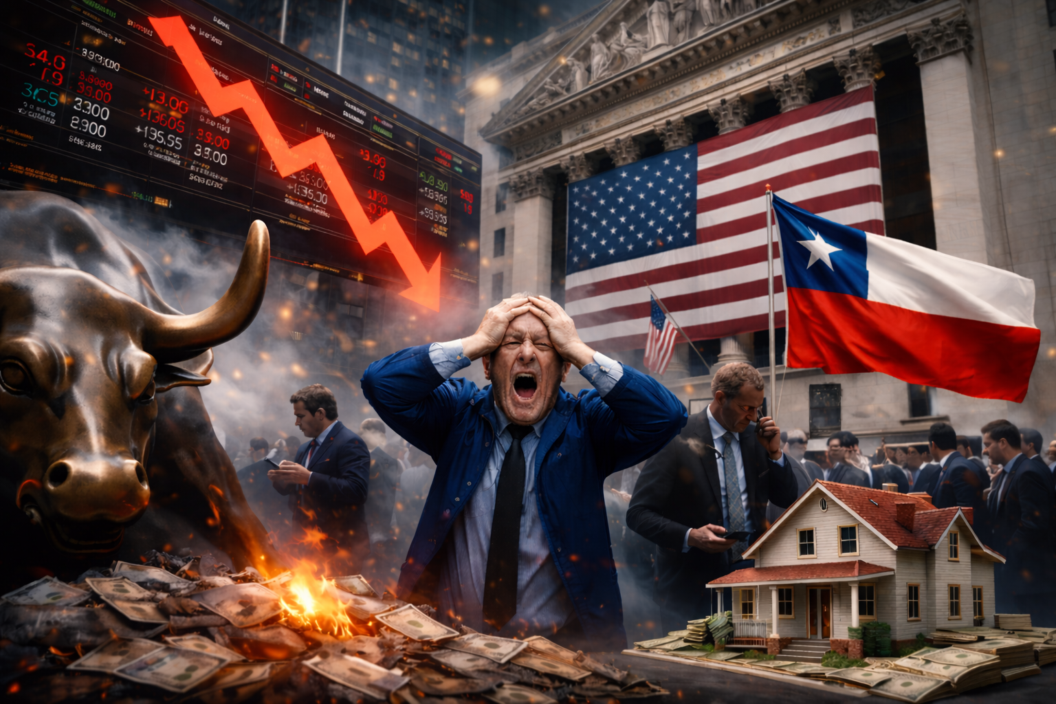 Wall Street sufre su peor caída en 10 meses mientras las tasas hipotecarias en Chile tocan mínimos desde 2021