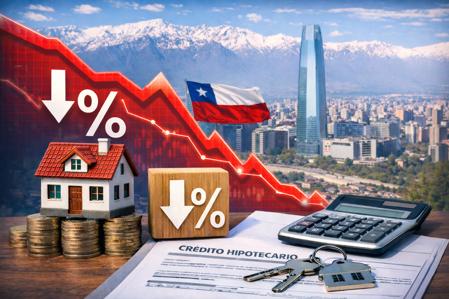 Tasas de interés en créditos hipotecarios caen a su nivel más bajo desde 2021