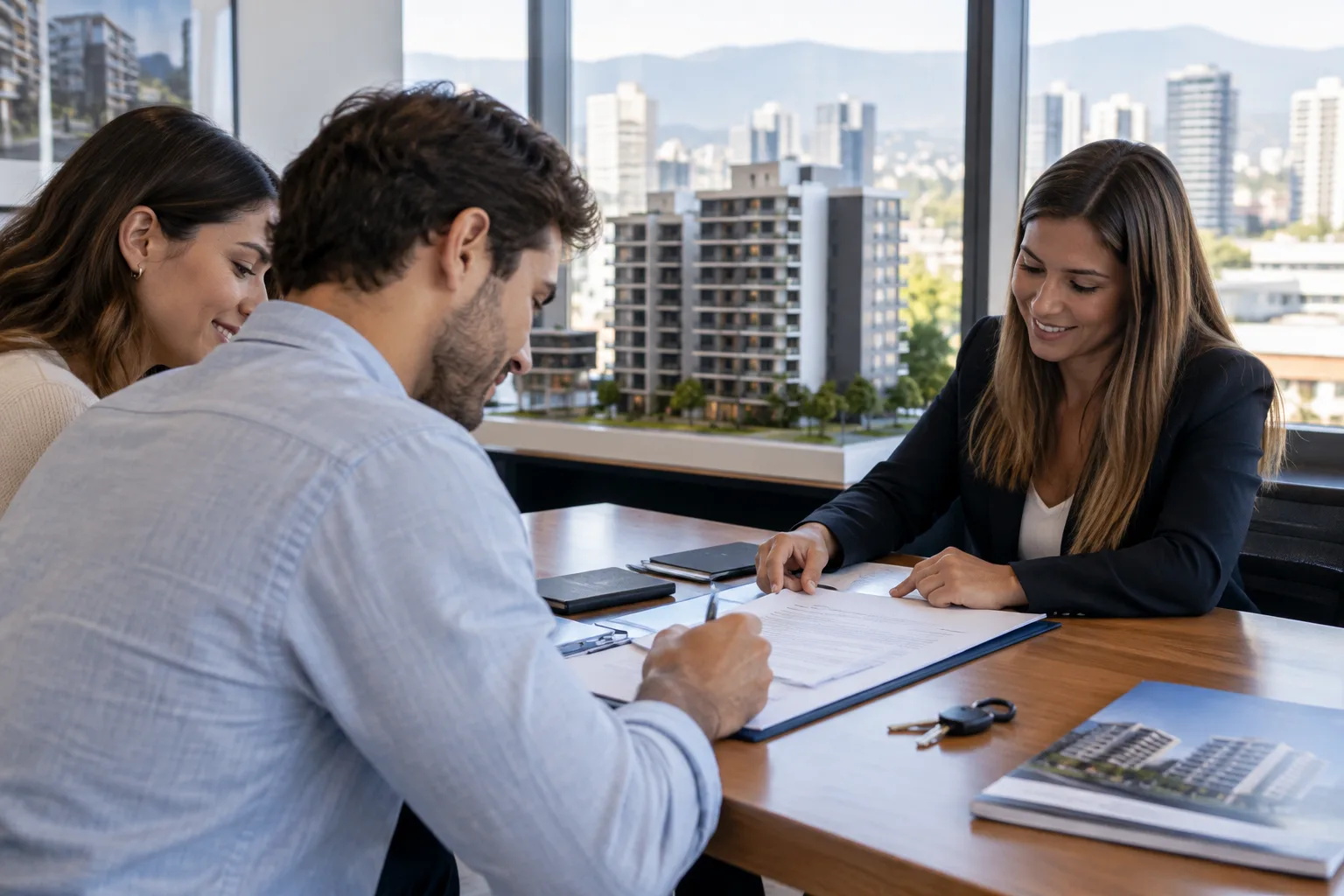 Firma de escritura de compraventa de una propiedad en Chile