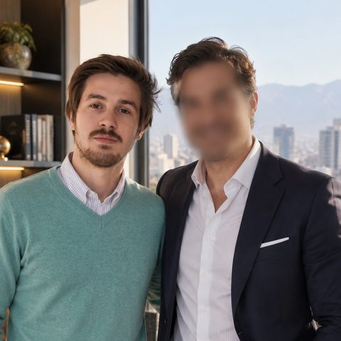 Lucas De Gregorio junto al empresario chileno que fue su mentor
