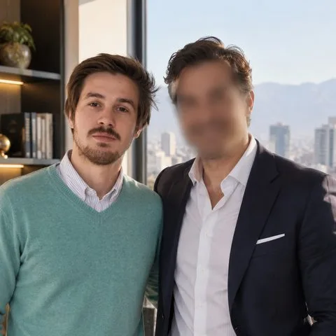 Lucas De Gregorio junto al empresario chileno que fue su mentor