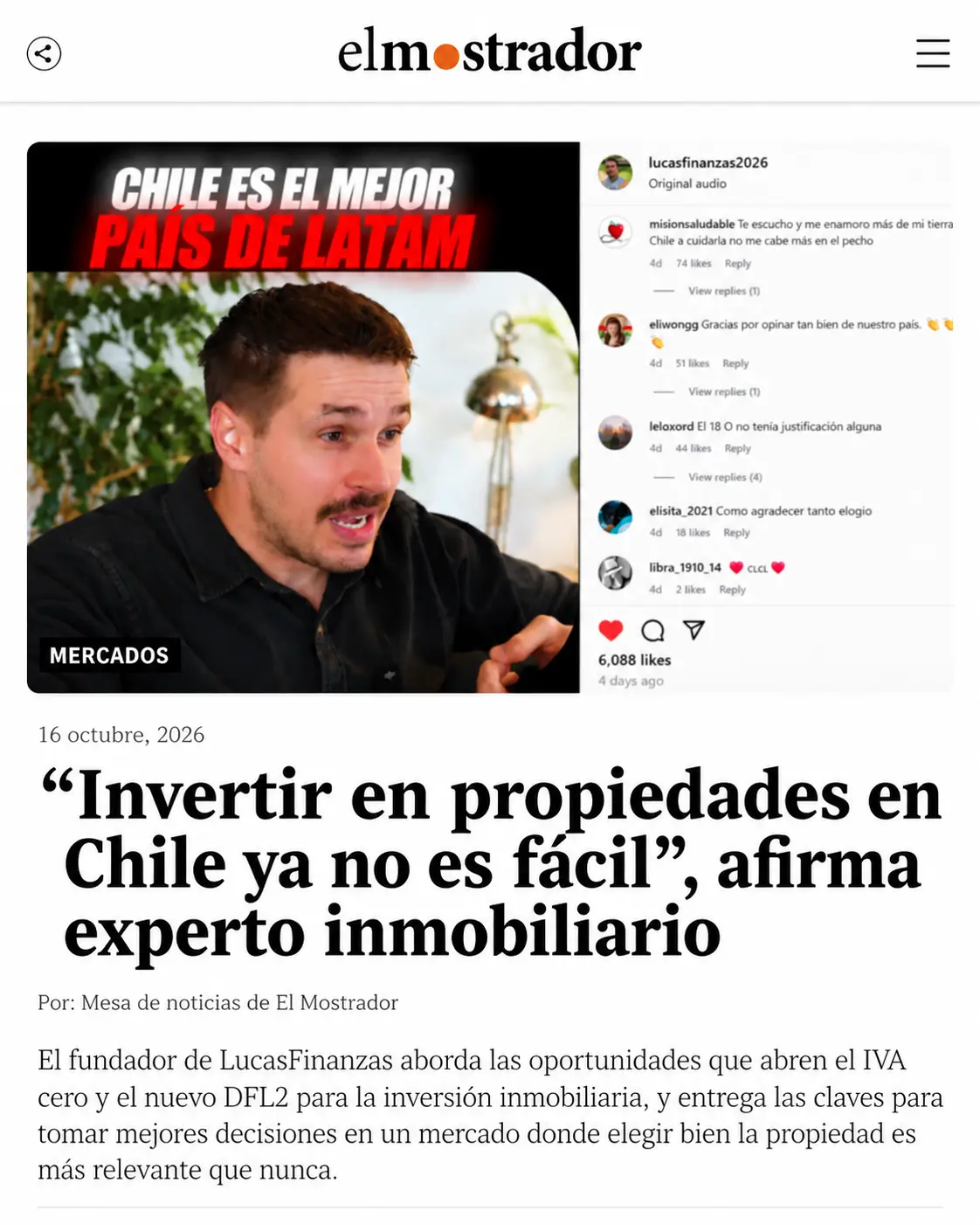 El Mostrador_ Inversión inmobiliaria en Chile