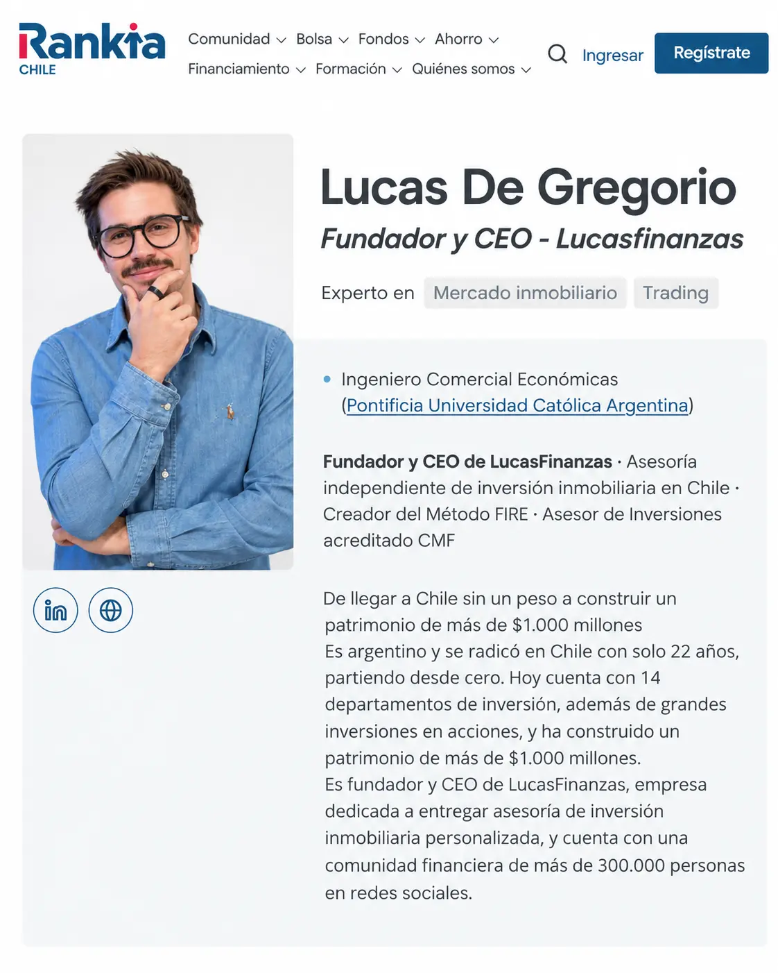 Lucas De Gregorio Rankia Profile